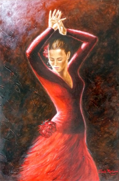 Flamenco :: Acrylic on Canvas, Susan Morris